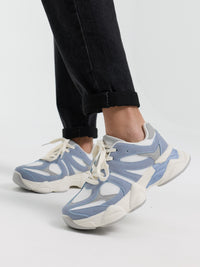 Sneaker "Lucia" in Creme/Blau