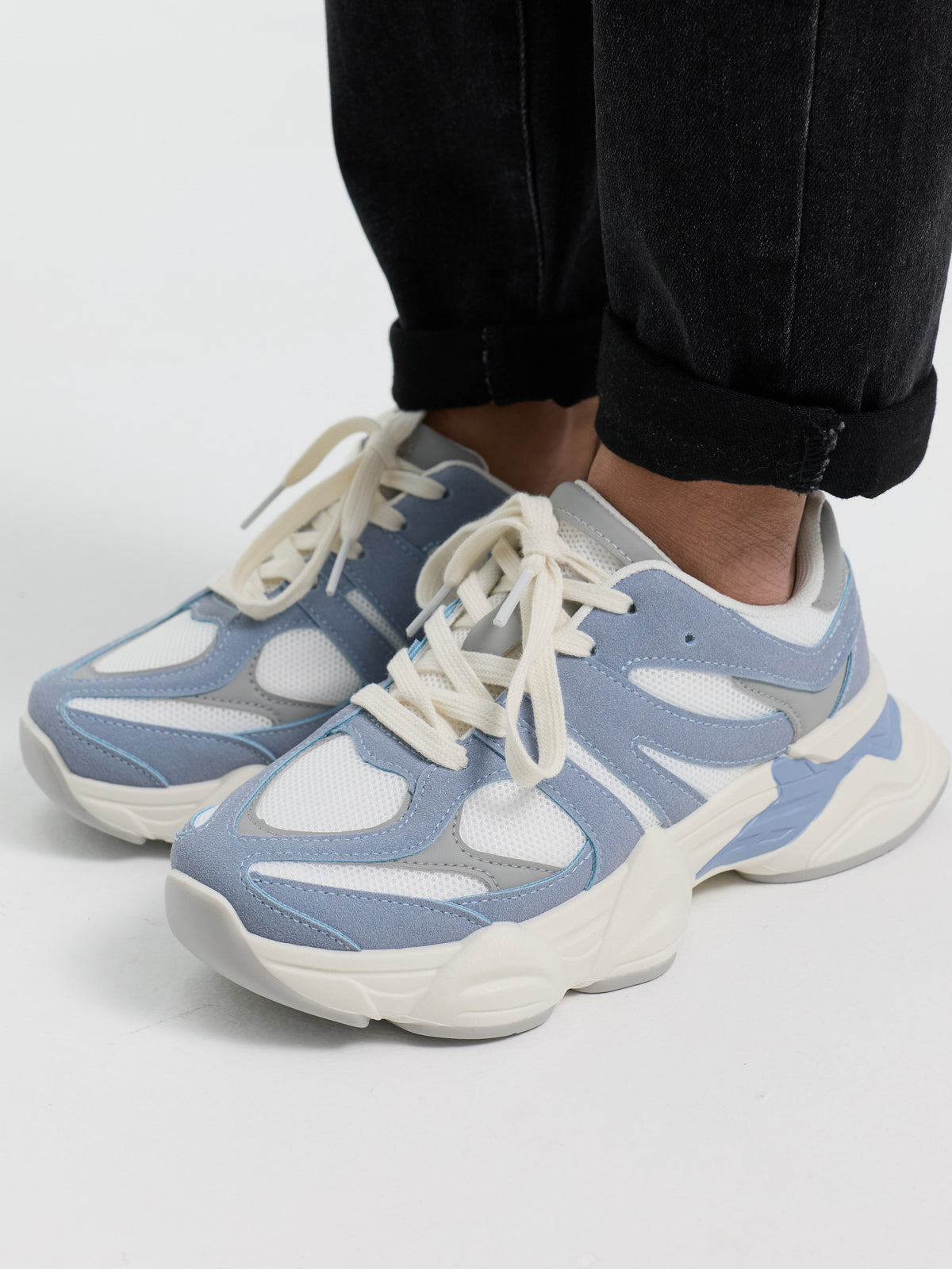 Sneaker "Lucia" in Creme/Blau