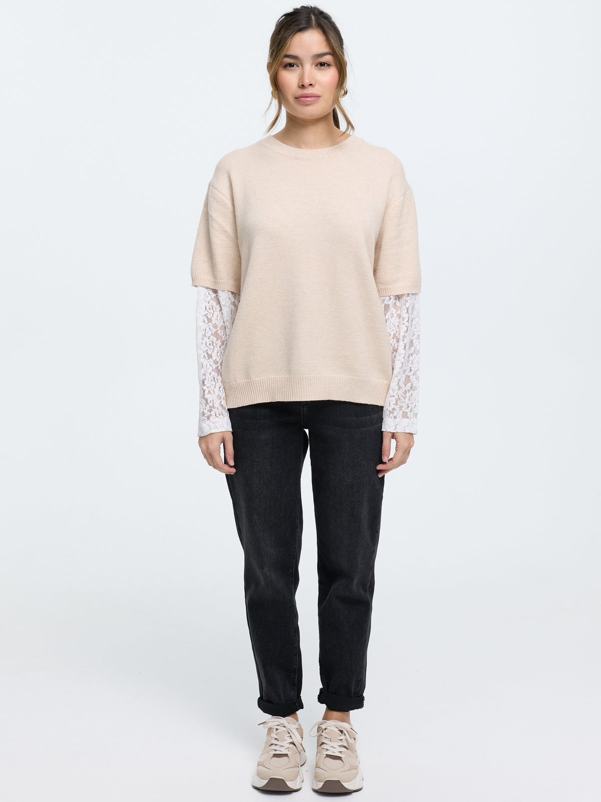 Strick-Shirt "Hannah" in Beige