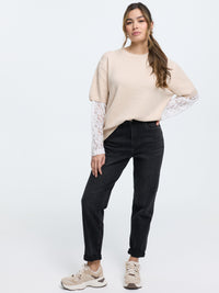 Strick-Shirt "Hannah" in Beige