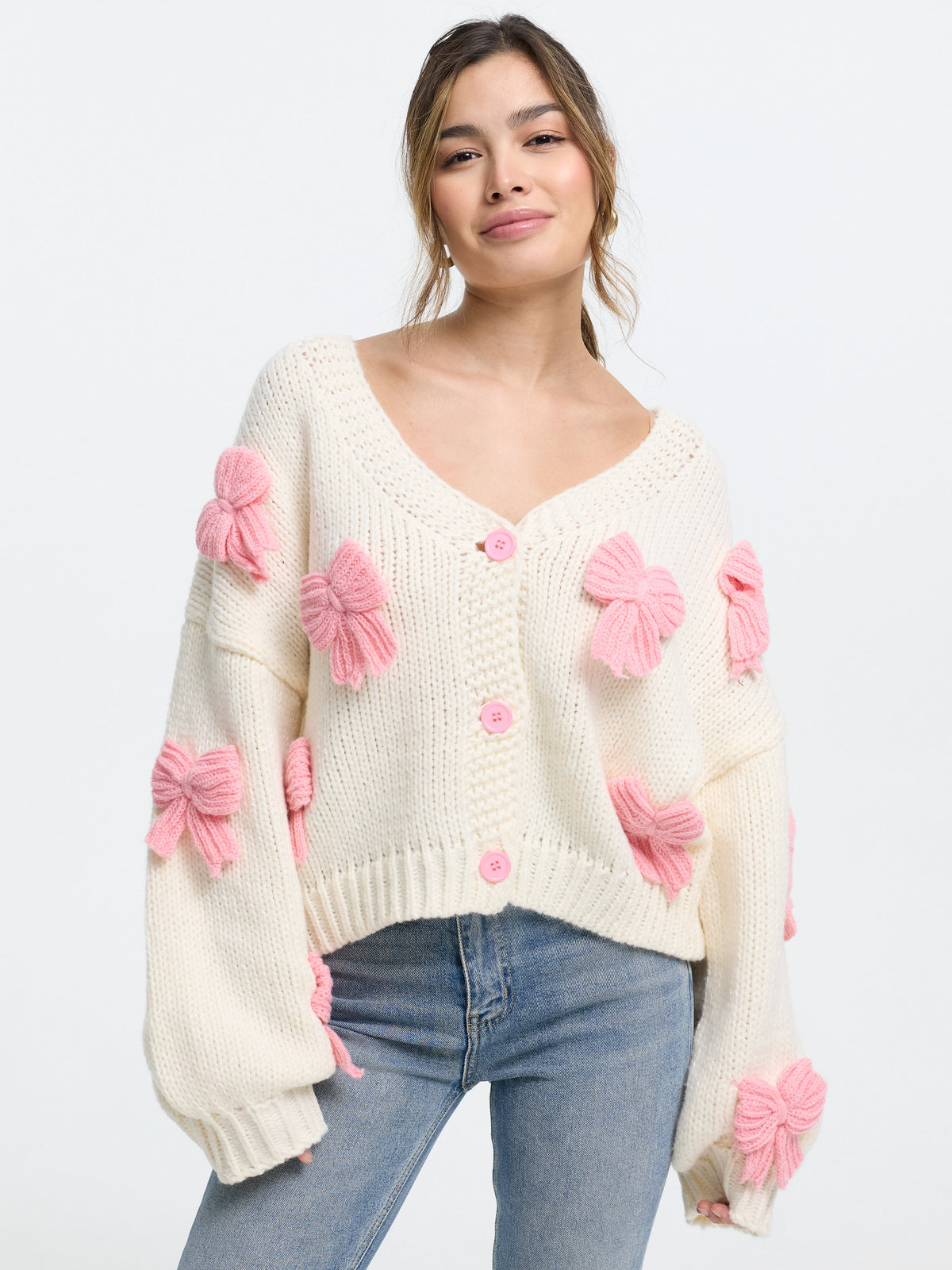 Häkel-Cardigan "Mina" in Creme