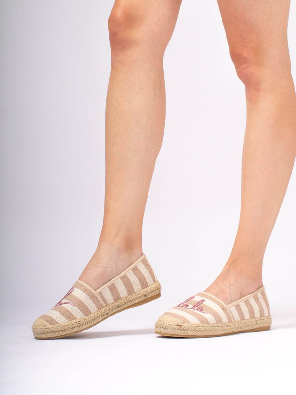 Espadrilles mit rosa Applikation “Oh lala”