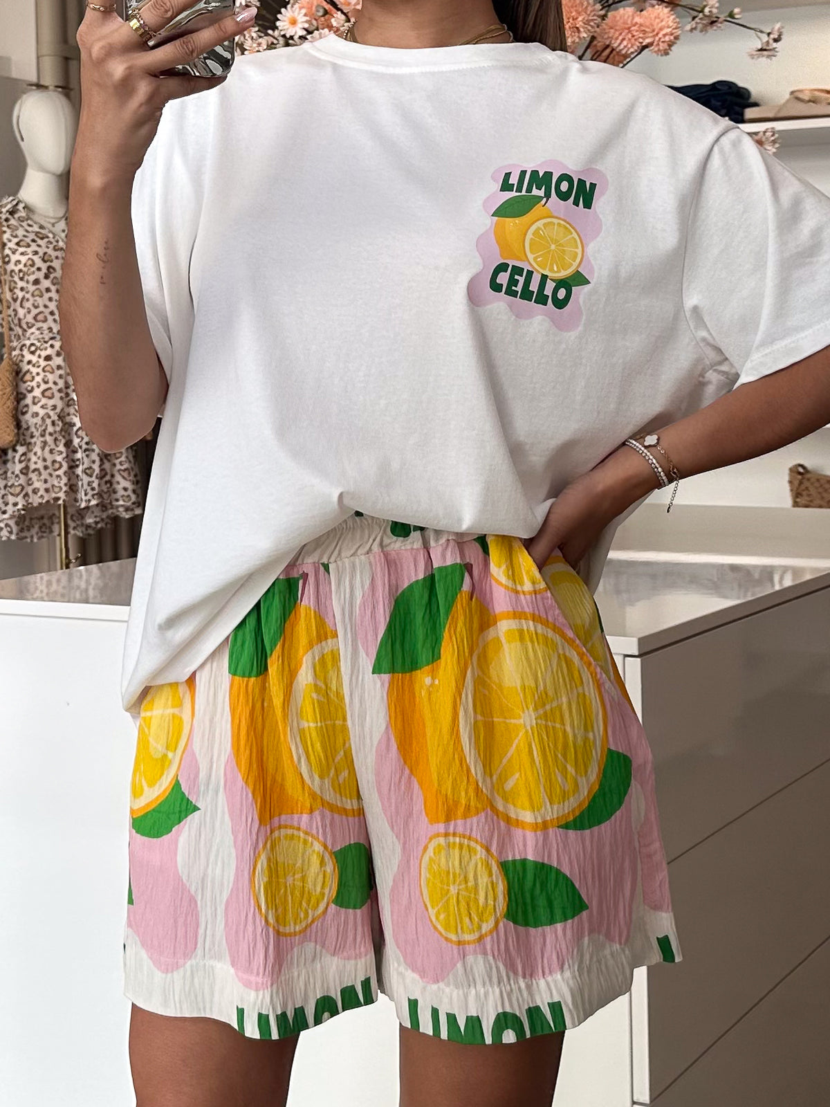 T-Shirt "Limoncello" in Weiß