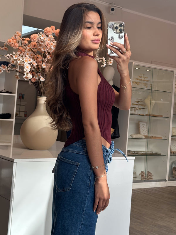 Top "Leandra" in Burgundy