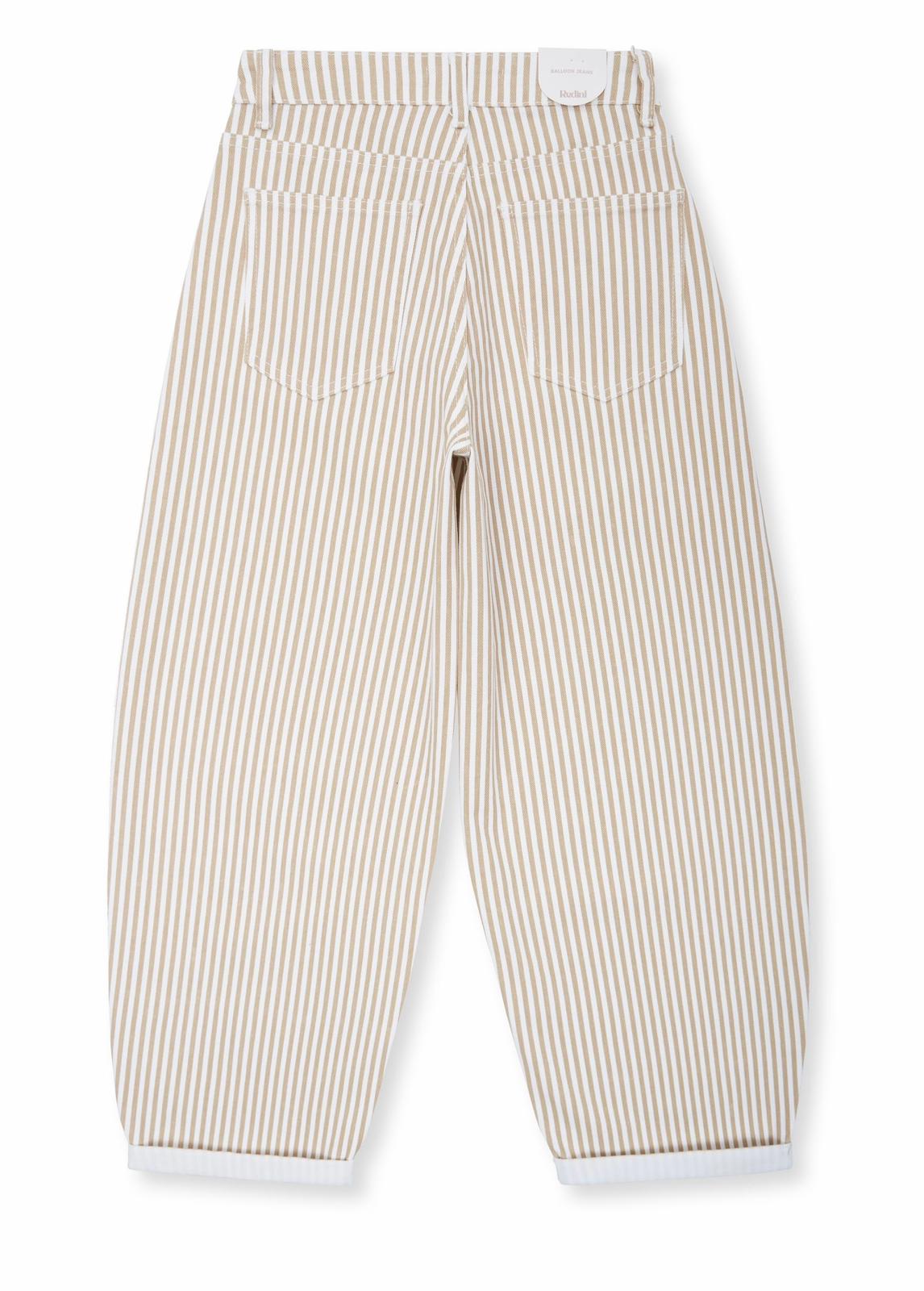 Ballon-Jeans "Stripes" Beige gestreift