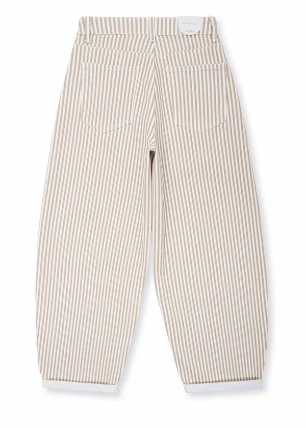Ballon-Jeans "Stripes" Beige gestreift